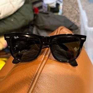 Ray-Ban Black Wayfarer Hand Made in Italy Sunglasses with Dark Lenses